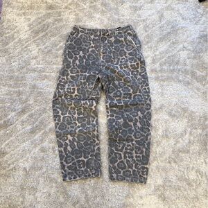 Zara leopard print carpenter Jeans